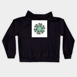 earth flowers fractal kaleidoscope Kids Hoodie